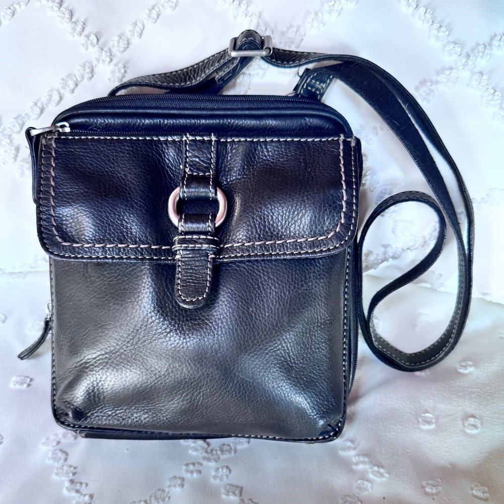 Fossil Black Leather Crossbody Bag